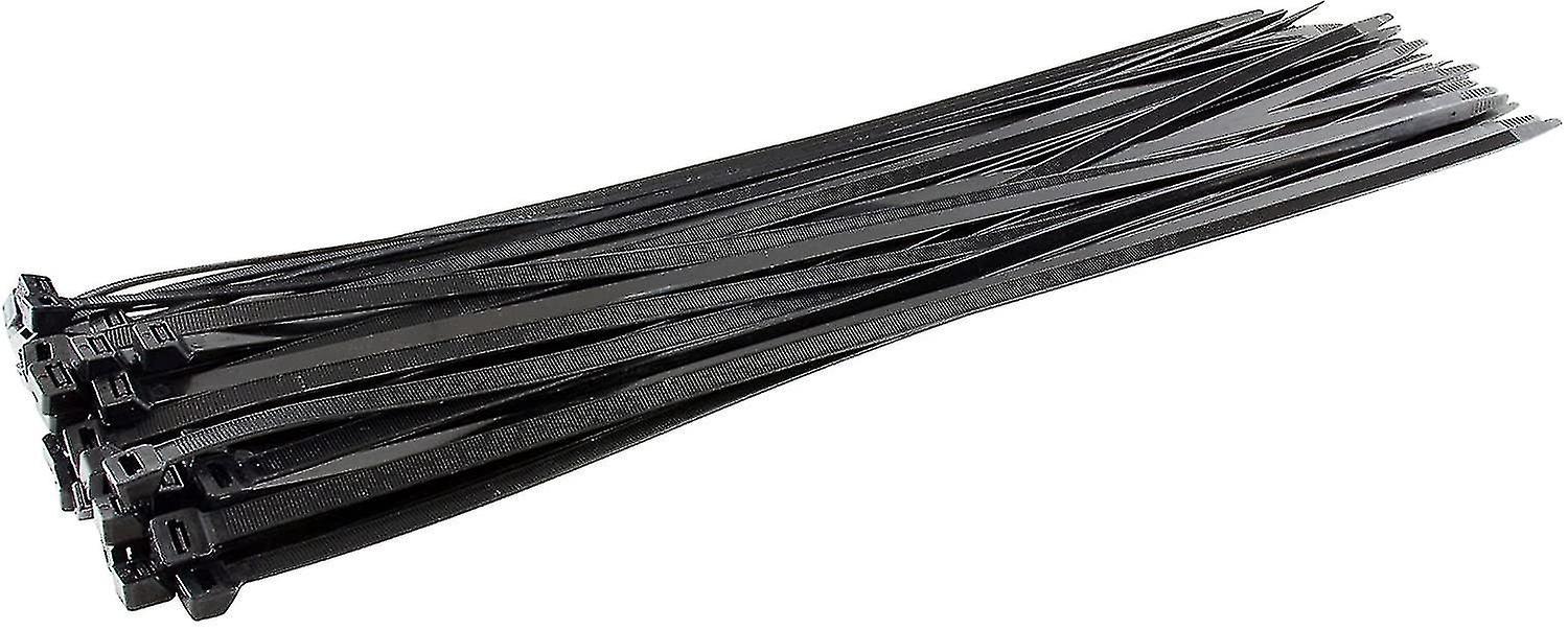 Lange, Robuste Silberne Kabelbinder, 370 Mm X 4,8 Mm, 100er-packung, Aus Hochwertigem Nylon, 750 Mm X 7,6 Mm Reißverschluss, Schwarz