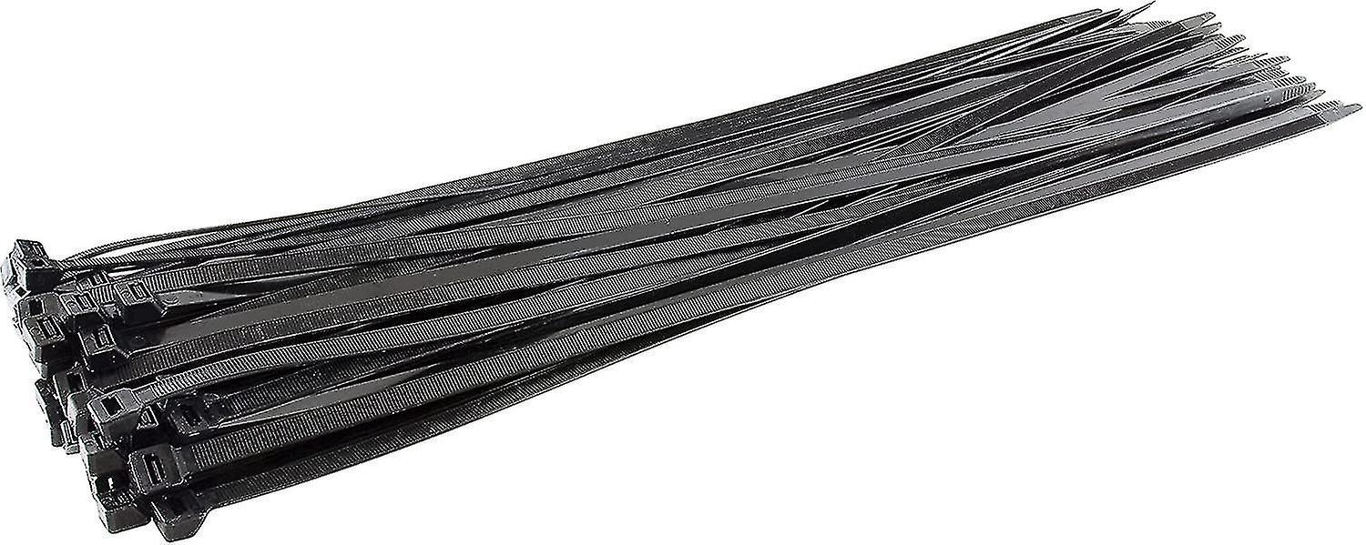 Lange, Robuste Silberne Kabelbinder, 370 Mm X 4,8 Mm, 100er-packung, Aus Hochwertigem Nylon, Mit Einem 580 Mm X 12,7 Mm Reißverschluss, Schwarz