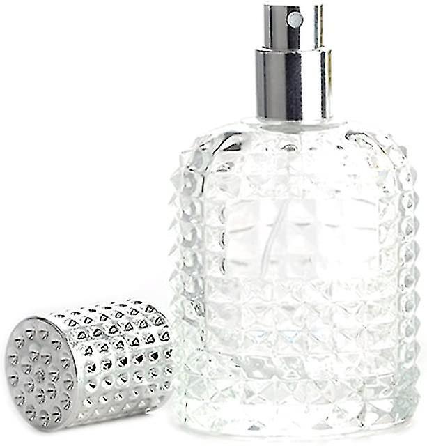 Leerer Parfüm-/kölnischwasserzerstäuber, Nachfüllbare Klarglasflasche, Feiner Sprühnebel – 50 Ml – Silber