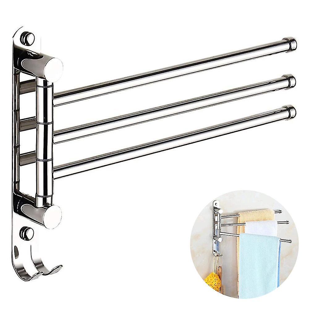 Drehbarer Handtuchhalter, Gebürsteter Edelstahl, Wandmontage - 3 Umdrehungen -