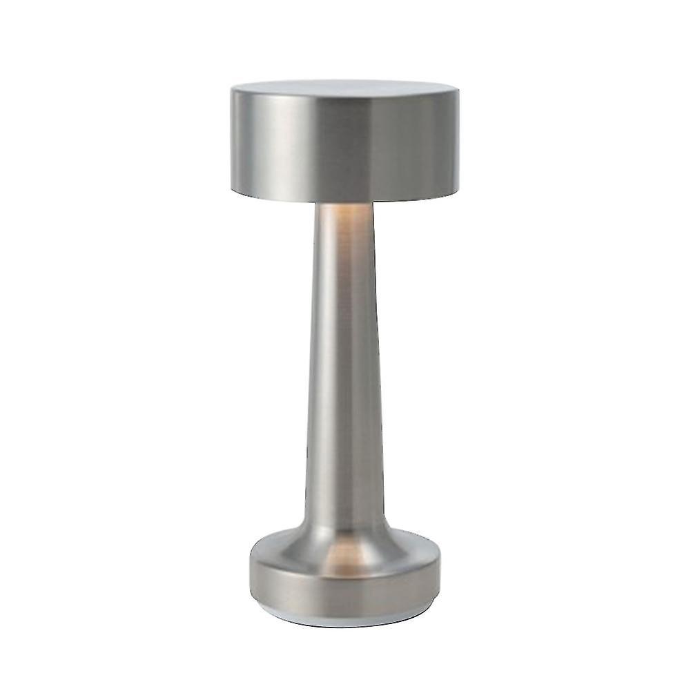 Berührungsempfindliche, Dimmbare, Kabellose Tischleuchte Im Retro-stil Mit Hantelförmiger Led, Ideal Für Bars Und Hotels (silber).