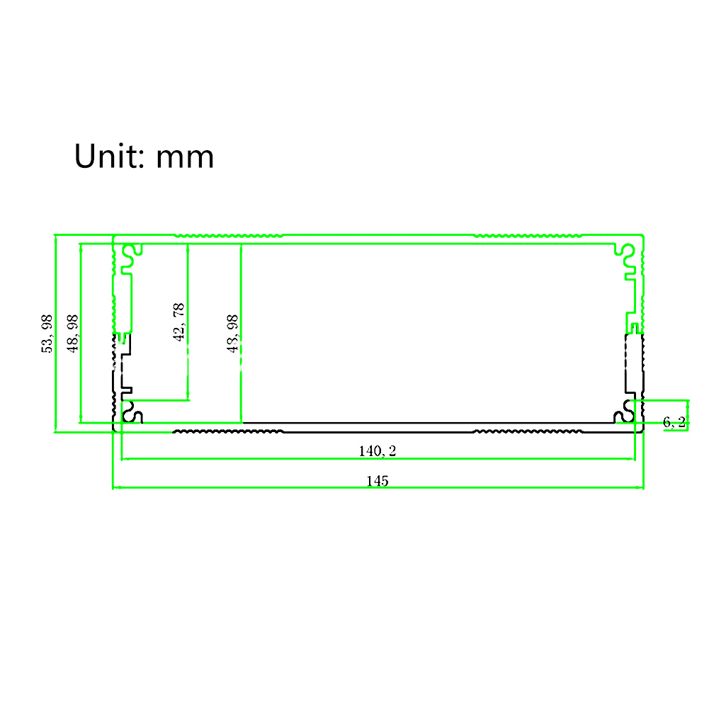 Projektgehäuse Aus Matt-silbernem Aluminium, 54 X 145 X 150 Mm, Für Elektronik-bastelprojekte