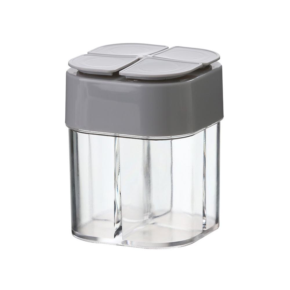 Set Mit 4 Grauen Reisegewürzfläschchen, Minifläschchen Für Salz, Zucker Und Gewürze, Ideal Für Picknicks Und Zum Kochen Unterwegs
