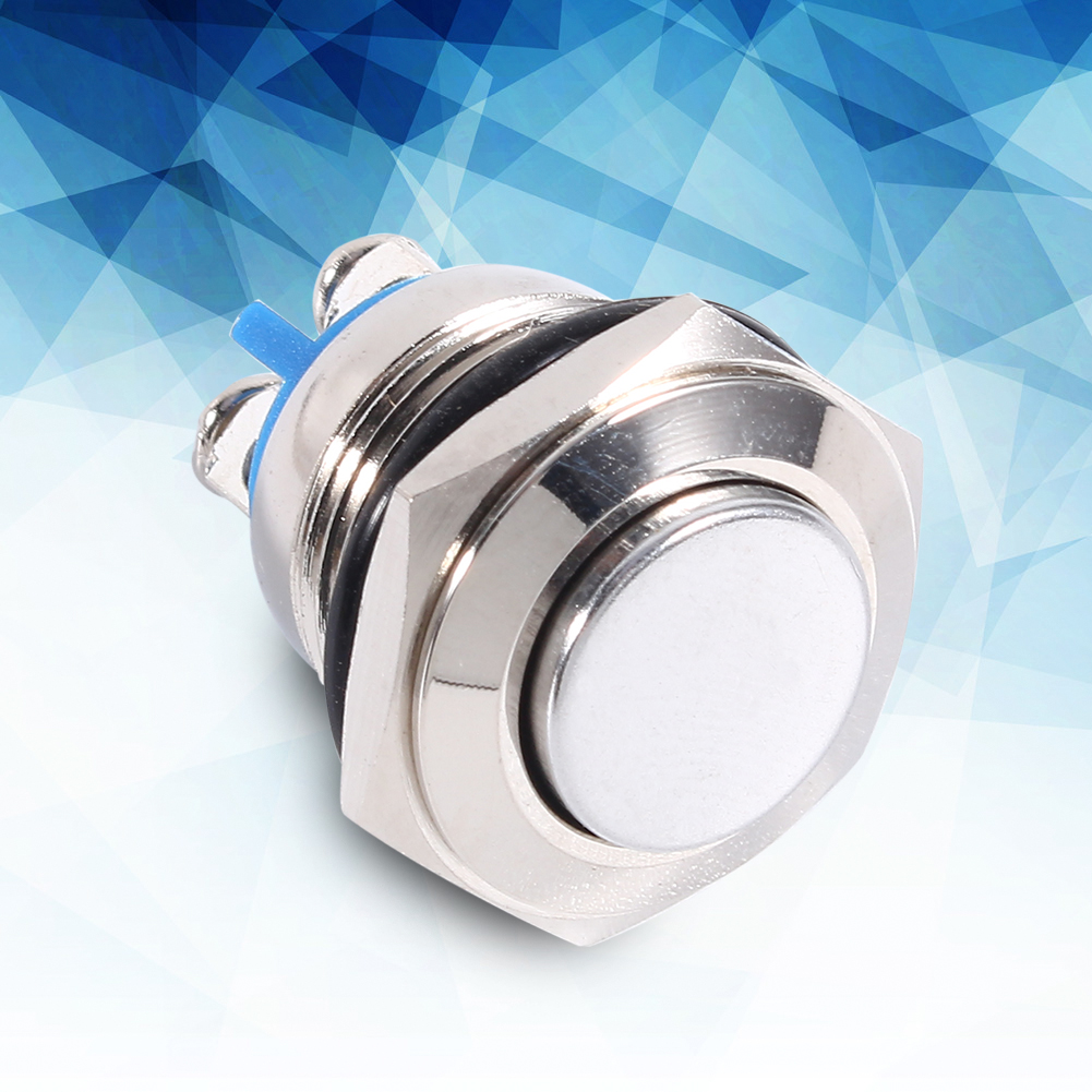 12v 16mm Wasserdichter Momenttaster Aus Metall Für Autohupe, Silber