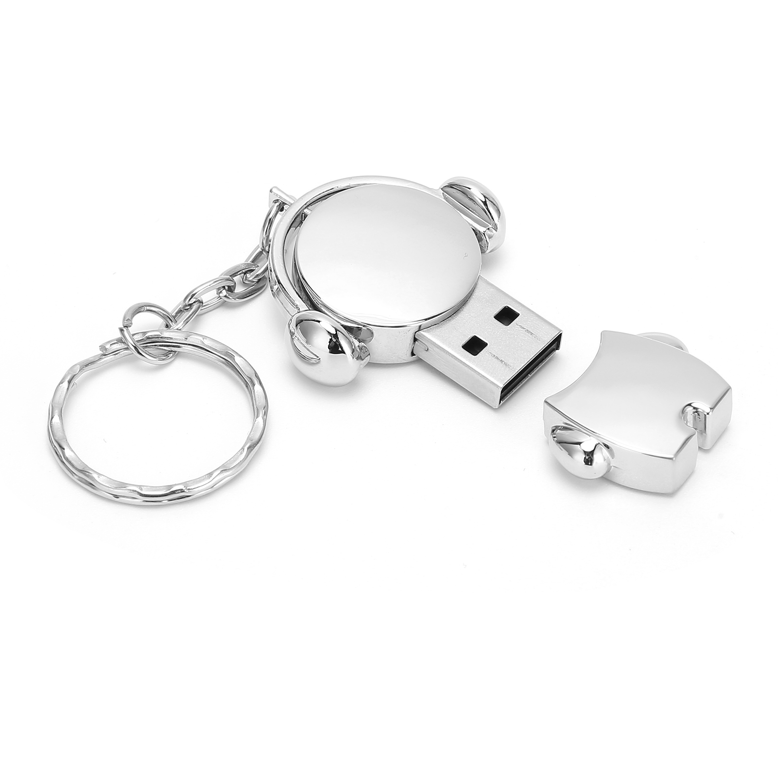 64 Gb Usb 2.0-stick, Geschenkidee Für Auto, Metall, Cartoon-motiv, Silberner Mond, Computerzubehör