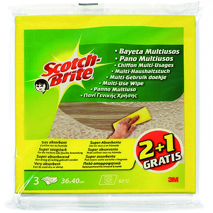 3m - Scotch-brite 086142 Mehrzwecktuch, Compound, Gelb, 10 X 4 X 10 Cm