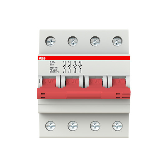Modular-schalterabbinder Abb E204/80g 80a 4-polig