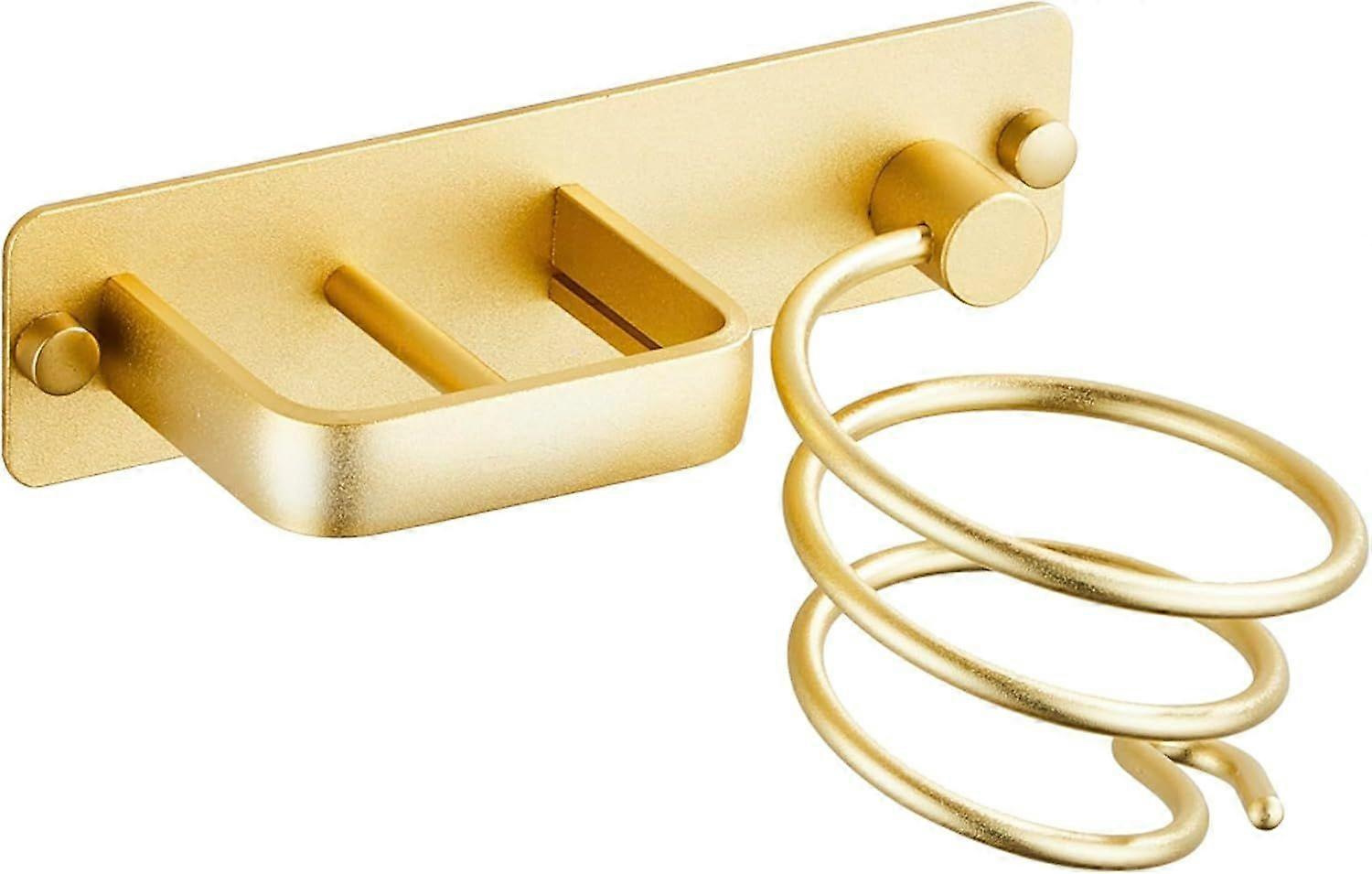 Metallene Wandhalterung Für Haartrockner, Glätteisen, Haarbürsten Und Anderes Zubehör Mit Kabelmanagementsystem (gold).