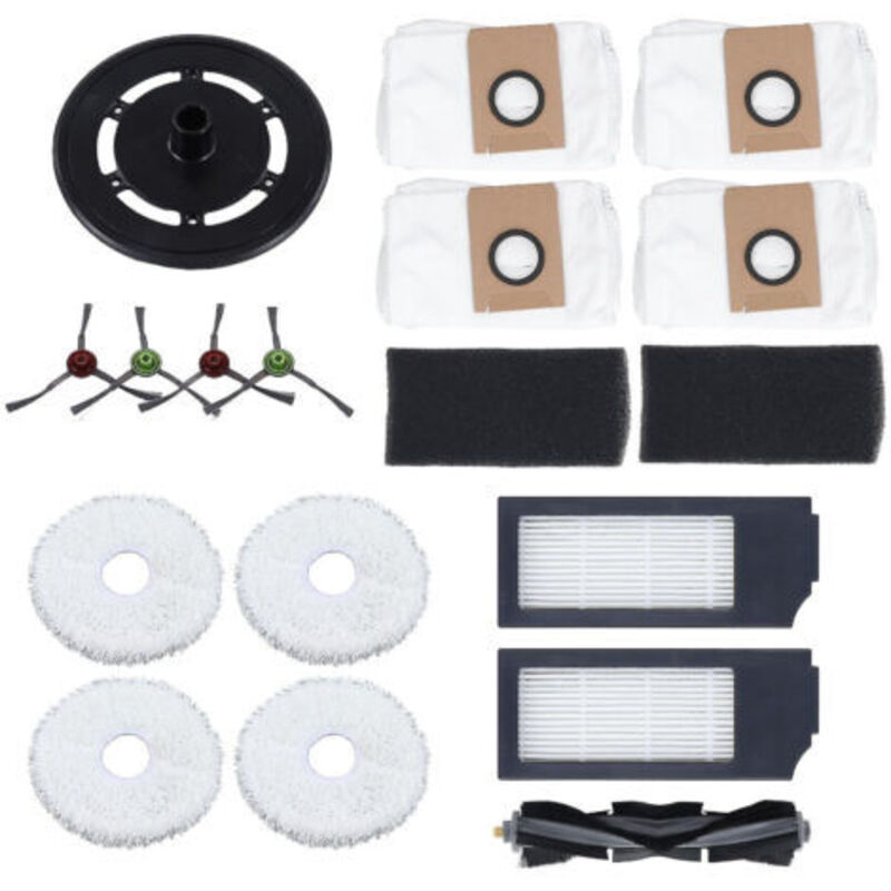 Kehrmaschinen-zubehörset, Hauptbürste, Seitenbürste, Filter, Tuch, Staubbeutel, Waschmodul, X1 Omni Turbo
