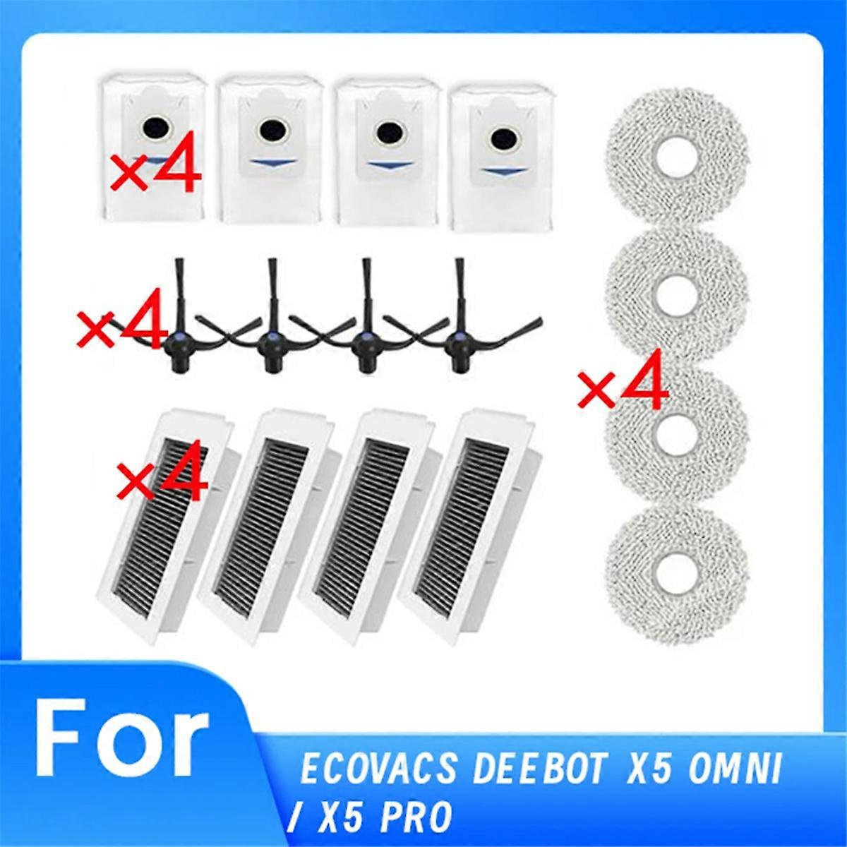 16-teiliges Set Für Deeboot X5 Omni / X5 Pro Omni Staubsauger: Seitenbürste, Filter, Tuch, Staubbeutel