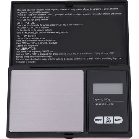 Mini-tragbare, Hochpräzise Digitale Waage Mit Led-anzeige Für Gold-, Silber- Und Diamantschmuck (100 G/0,01 G)