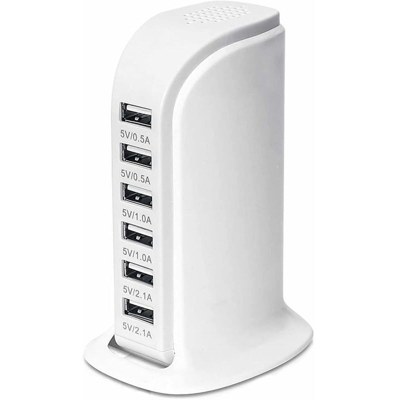 30-w-usb-ladegerät Mit 6 Anschlüssen – Intelligente Schnellladefunktion – Kompatibel Mit Iphones, Galaxy-smartphones Und Tablets – Erhöhte Sicherheit