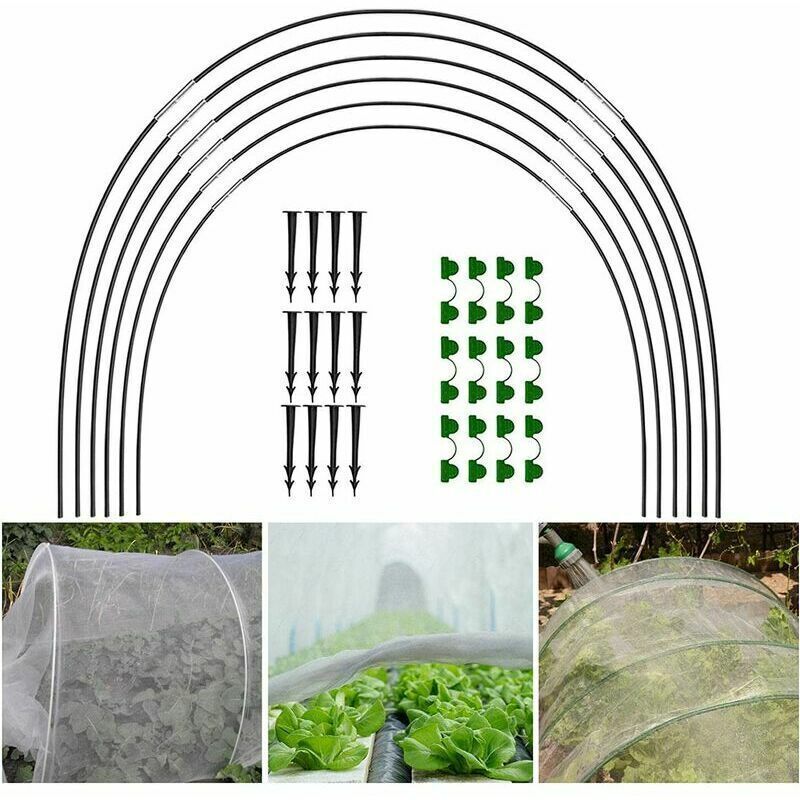Vogel- Und Insektenschutznetz – Set Mit 18 Fiberglasbögen Für Tunnelgewächshäuser – Schutz Vor Frost Und Sonneneinstrahlung