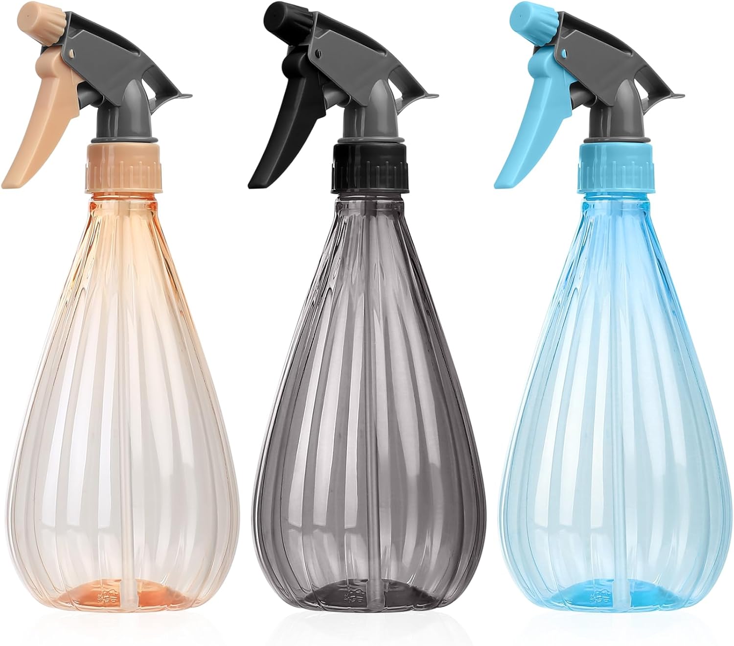 3-teiliges Sprühset, 600 Ml, Kürbisstreifen-design, Verstellbare Düse, Auslaufsicher, Für Pflanzen, Reinigung, Haushalt Und Reisen