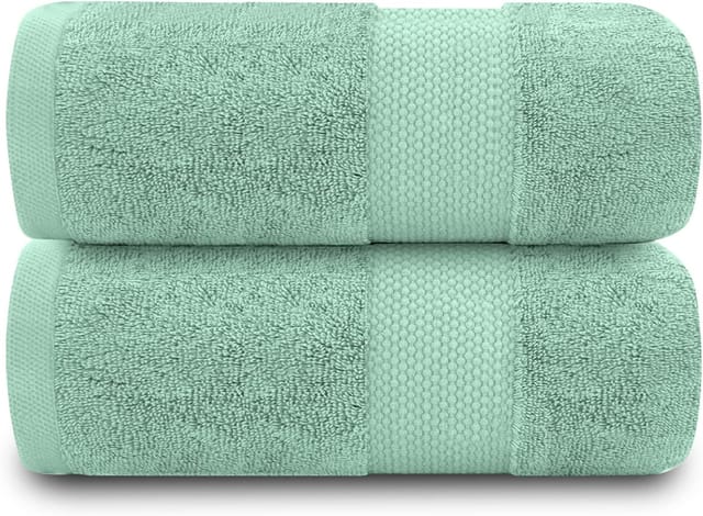 Set Mit 2 Badetüchern, 100 % Baumwolle, 700 G/m², 70 X 120 Cm, Schnelltrocknend, Entenblau, Badezimmer
