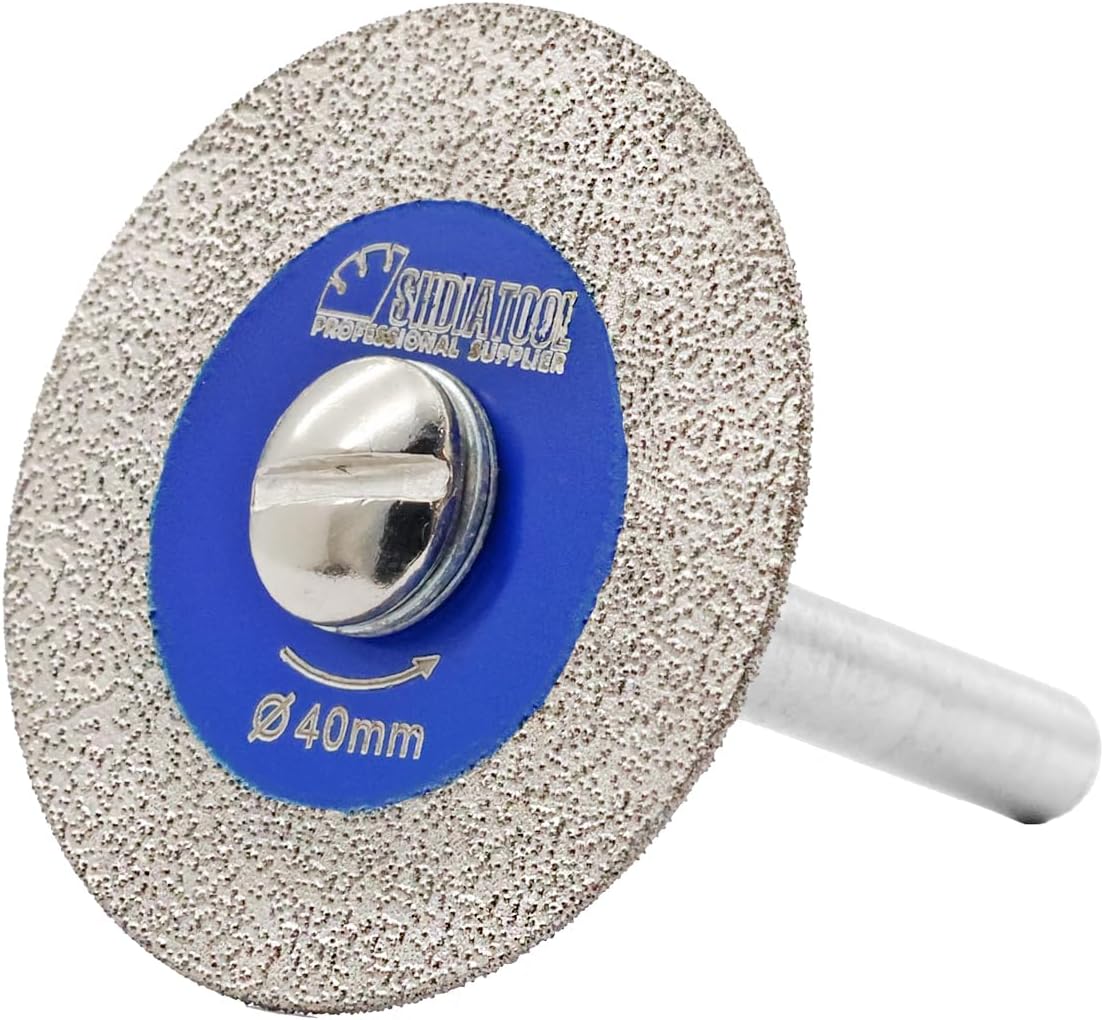 Diamanttrennscheibe, 6 Mm Schaft, 40 Mm Durchmesser, Für Glas, Fliesen, Keramik, Marmor, Granit