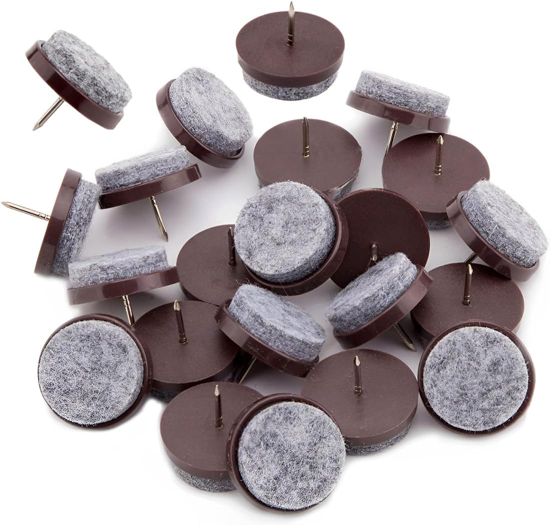 20 Filzgleiter Mit Nägeln, 30 Mm, Braun, Einfach Anzubringen, Für Möbel Und Glatte Böden