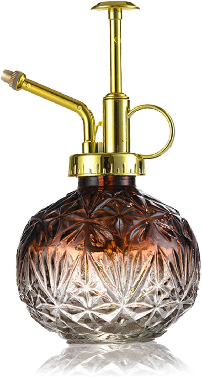 Pflanzensprüher, Glas, 240 Ml, Pumpverschluss, Goldene Düse, Retro-stil, Für Drinnen Und Draußen