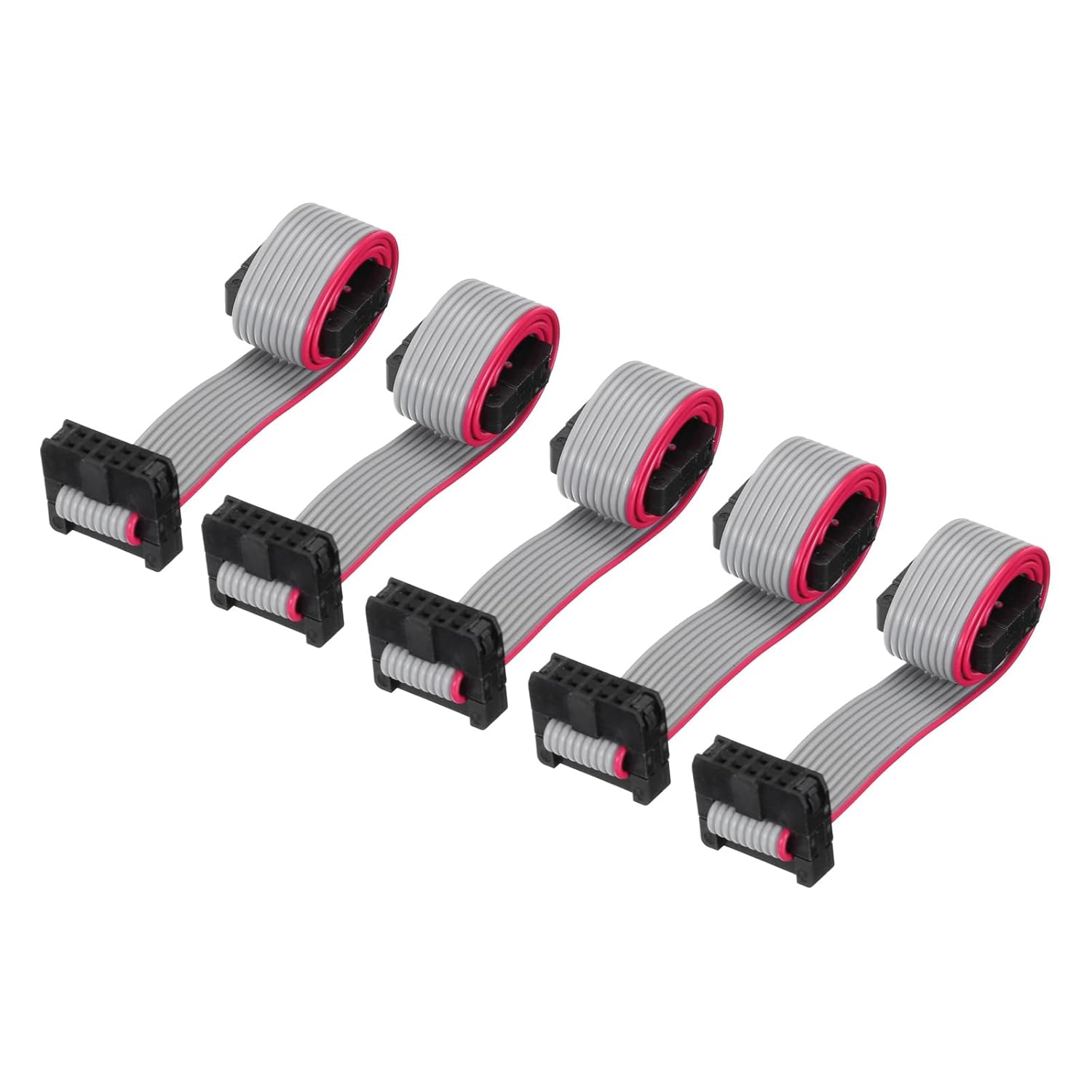 5er-pack Flachbandkabel, Fc-zu-fc-stecker, 10 Pins, 2,0 Mm Rastermaß, 20 Cm Länge, Für Computer, Drucker, Dvd-player