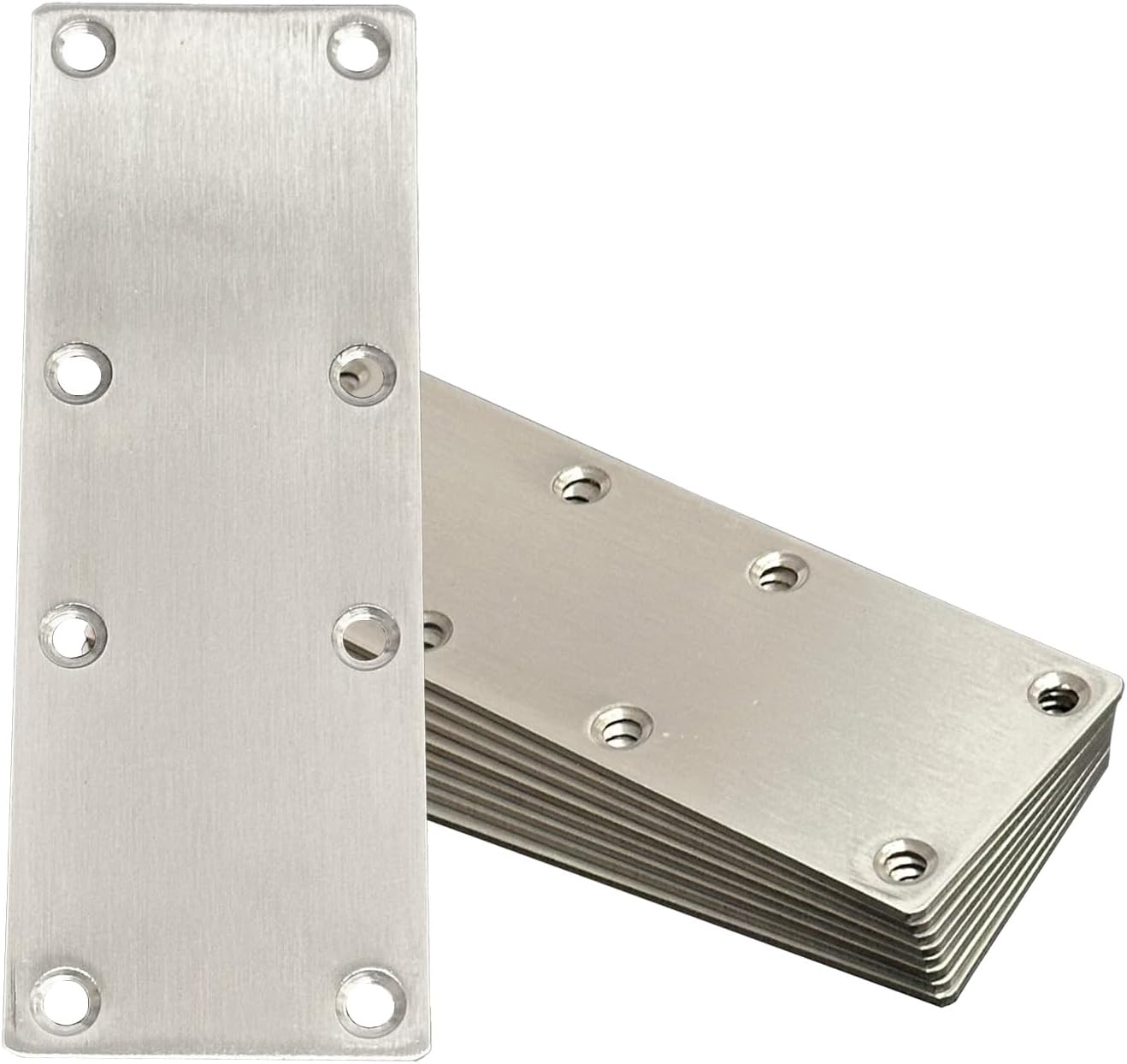 Verbindungsplatten, Edelstahl, 140 X 50 X 2 Mm, Senkbohrungen, Holz-metall-verbindung, Reparatur Von Holzverbindungen