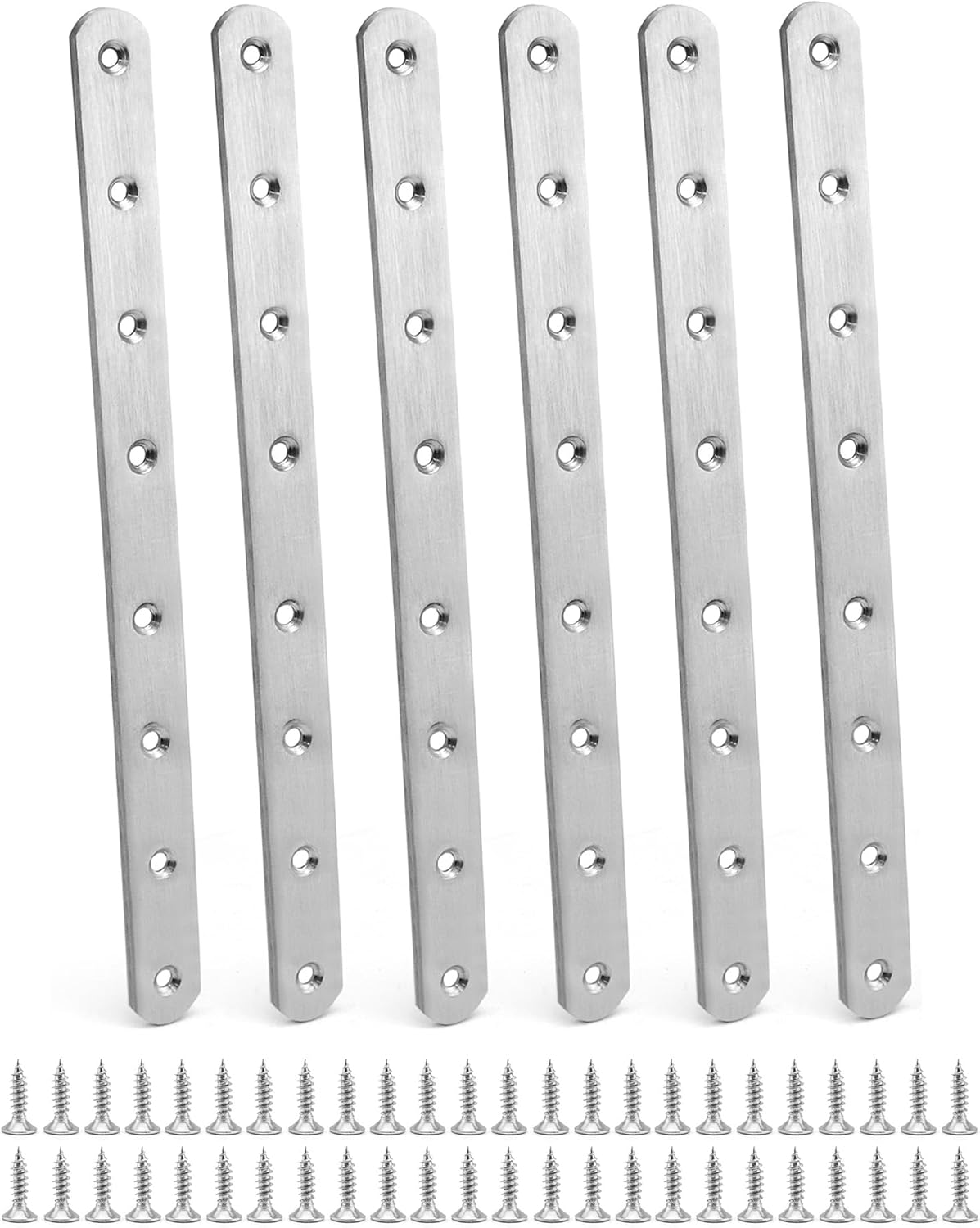 6-teiliges Montagegestell Mit Beinen, Edelstahl 295 X 25 Mm, Gerade Metallplatte, Für Möbelreparaturen