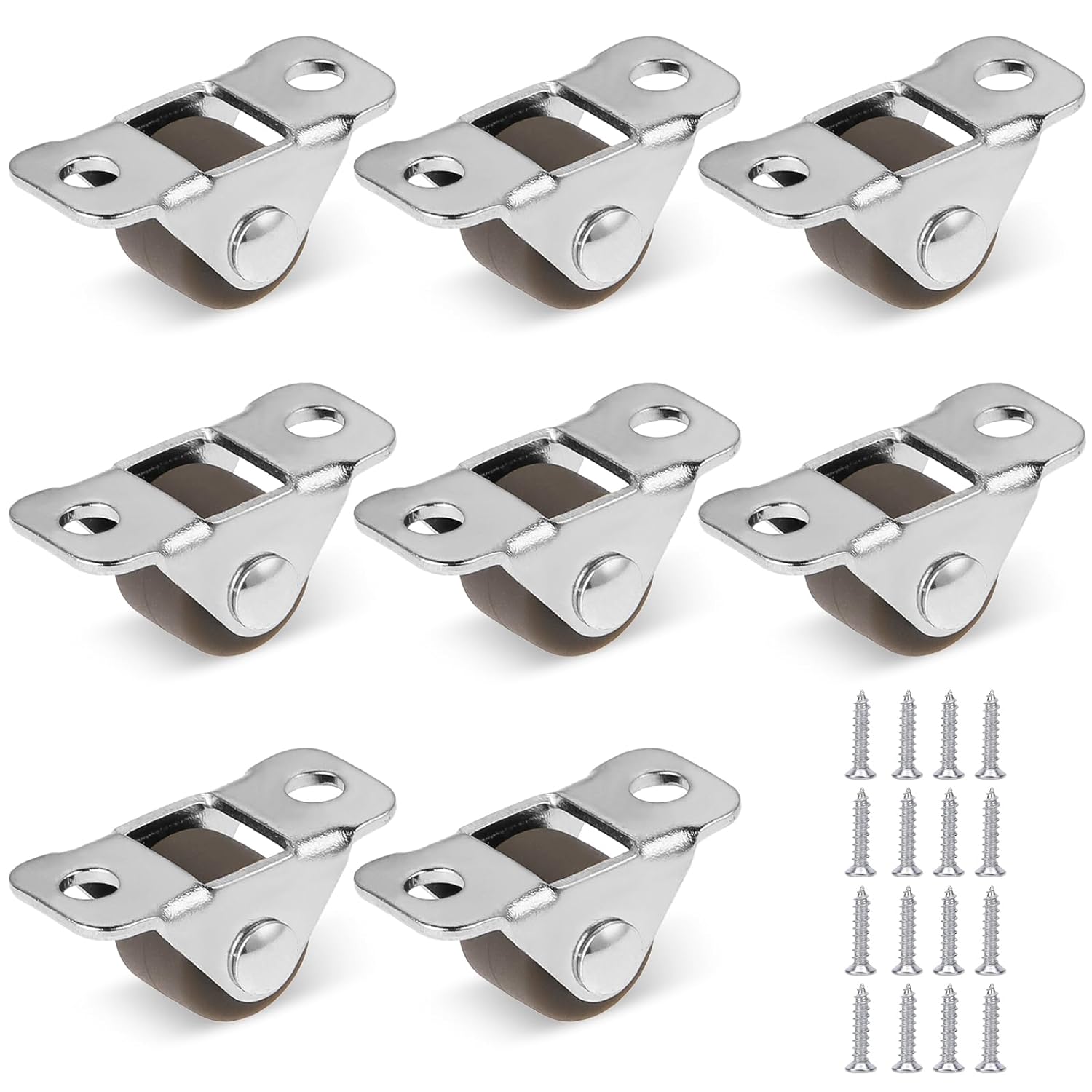 Satz Mit 8 Rollen, 12 Mm Durchmesser, Stahlplatte, Gummi, Für Möbel