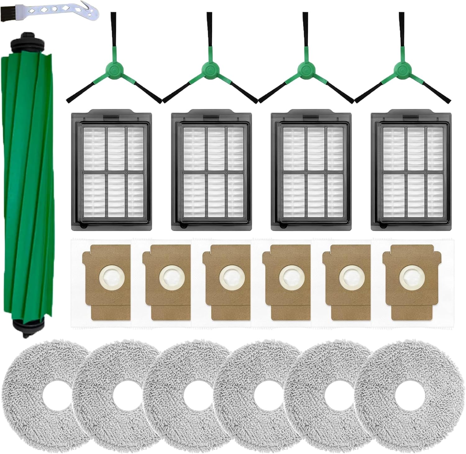 22-teiliges Zubehörset Für Saugroboter: Hauptbürste, Hepa-filter, Seitenbürste, Staubbeutel, Mikrofasertuch Für Irobot Roomba Plus