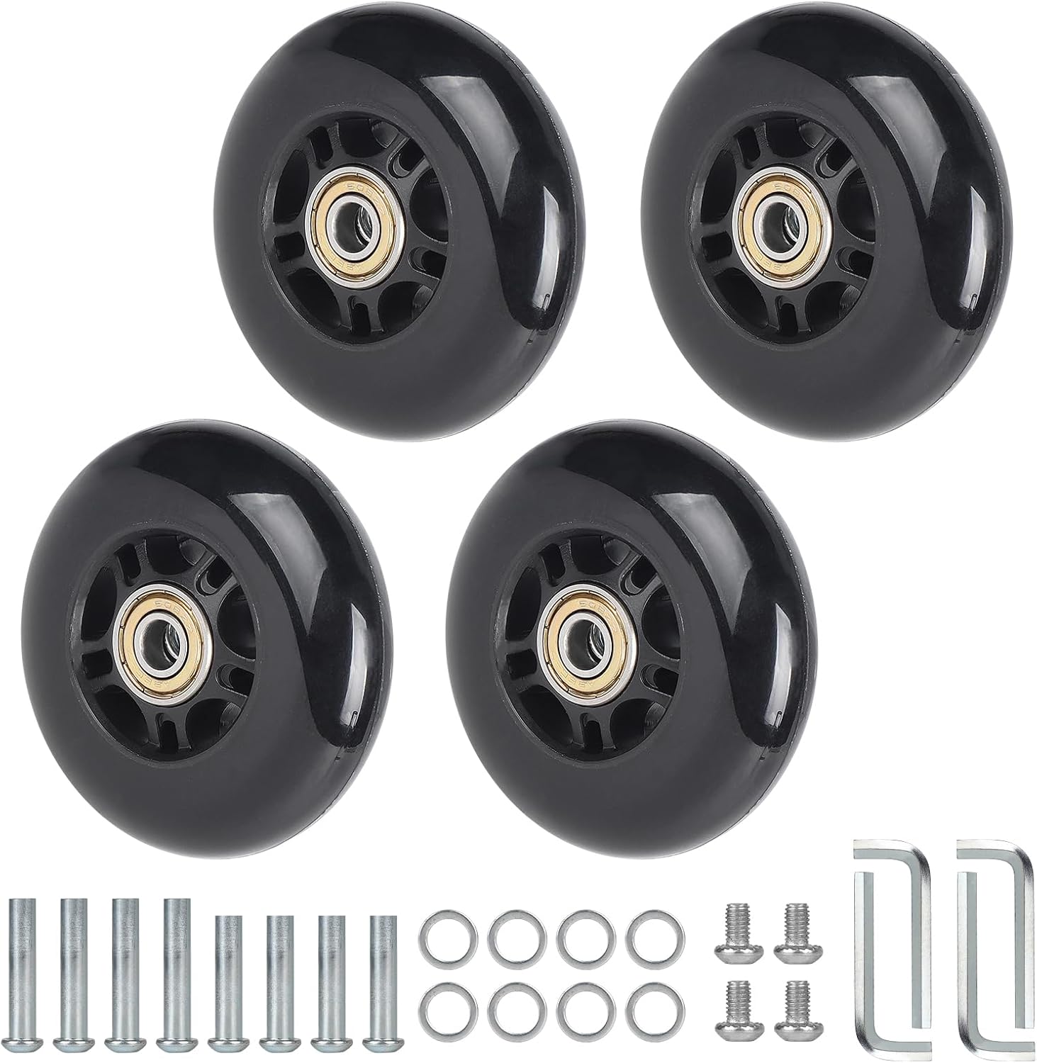 Kofferrollen, 80 X 24 Mm, Gummi, Metallkern, Universell, Gepäck, Kinderwagen