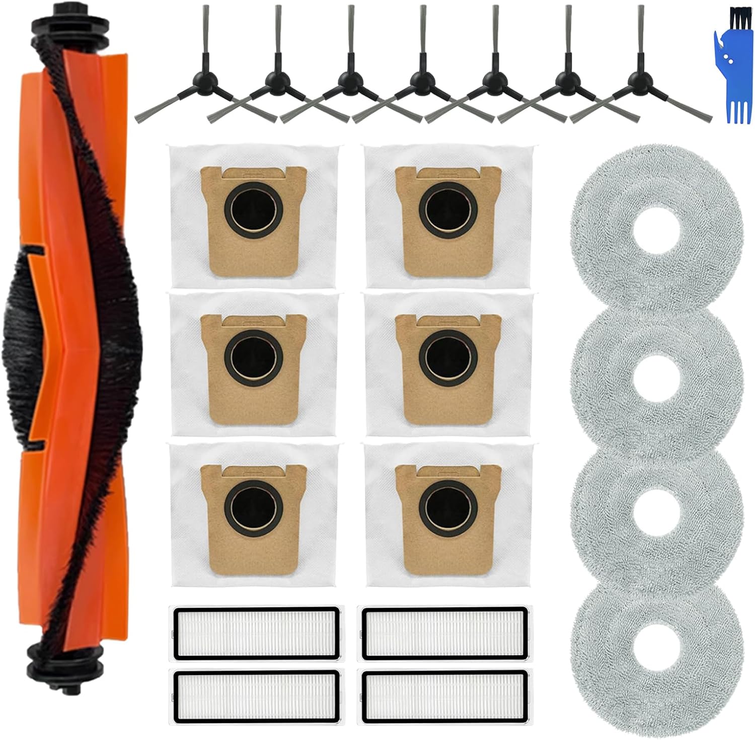 19-teiliges Zubehörset Für Xiaomi X20 Max: Hauptbürste, Hepa-filter, Mikrofasertuch, Staubbeutel, Saugroboter