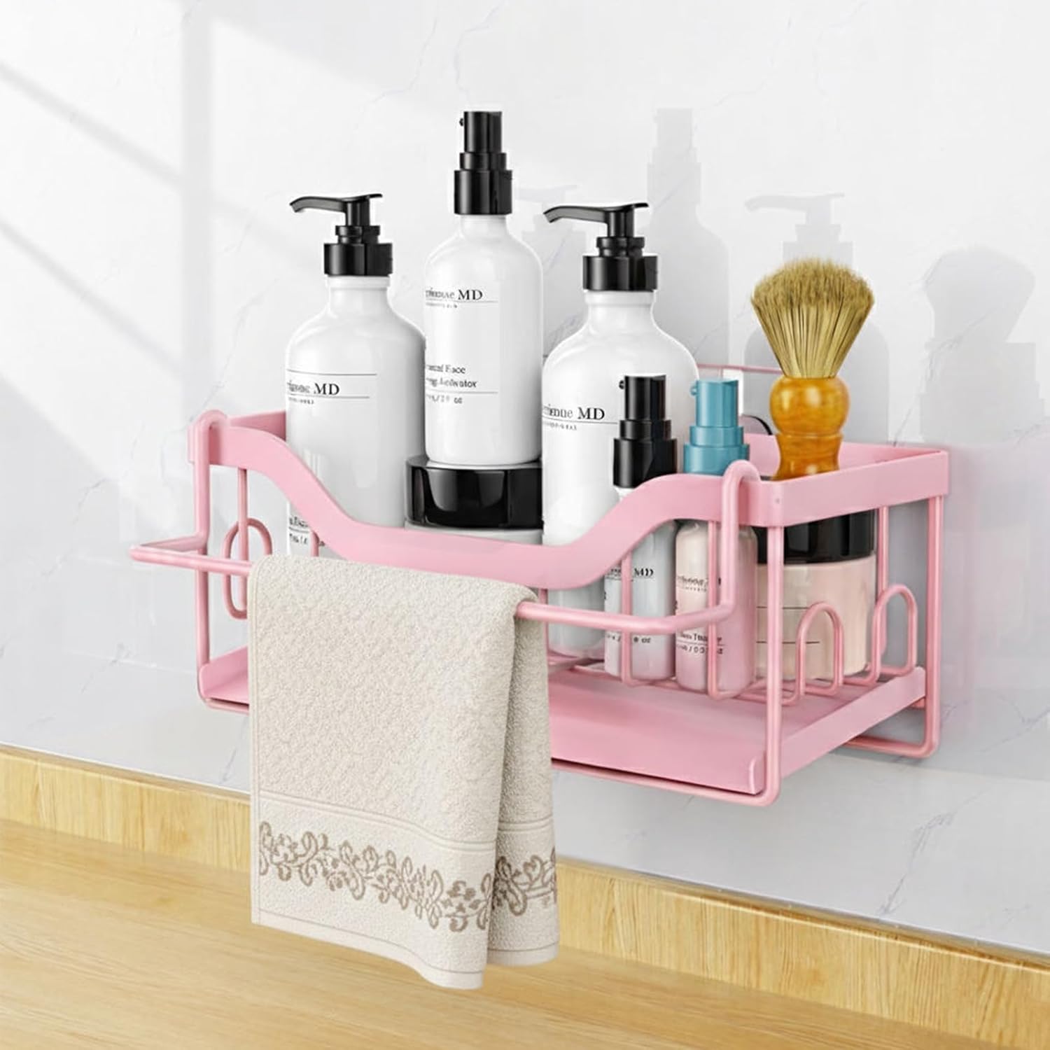 Küchenspülen-organizer Mit Abtropfschale, Abnehmbarem Handtuchhalter Und Kompakter, Selbstklebender Wandaufbewahrung