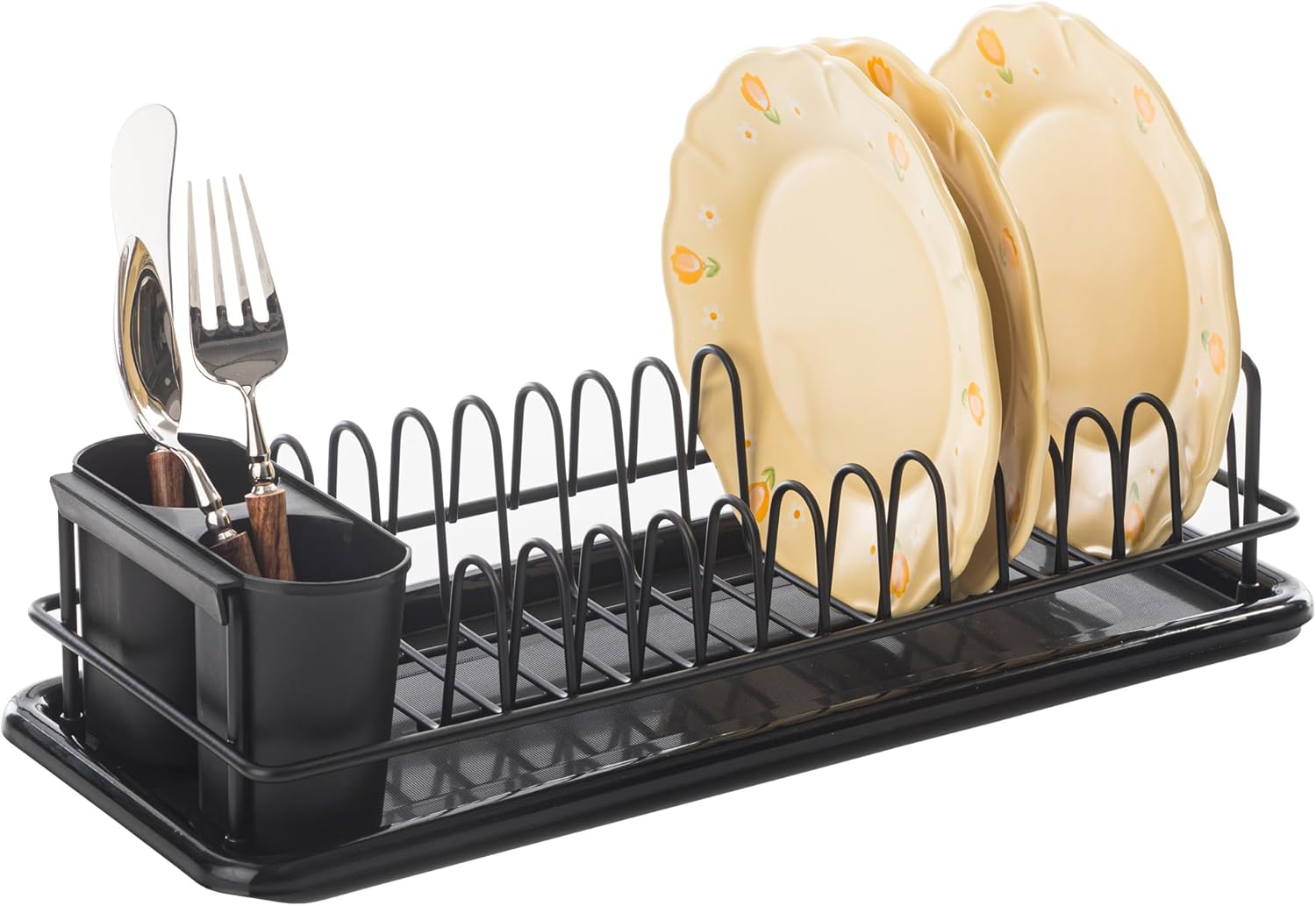 Abtropfgestell, Rostfreies Metall, Besteckhalter, Herausnehmbare Abtropfschale, Küche