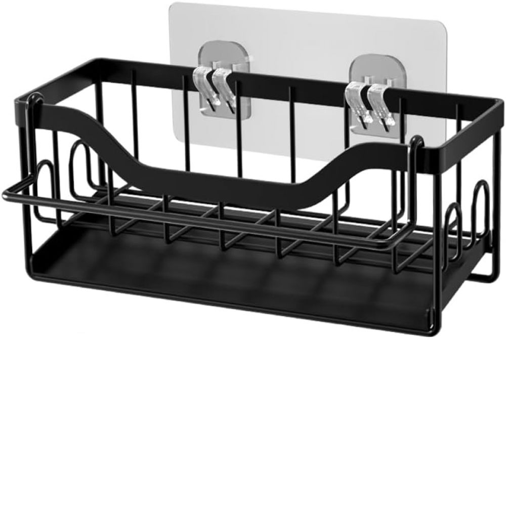 Spülbecken-organizer Mit Abtropfschale, Selbstklebender Wand-schwammhalter, Abnehmbarer Handtuchhalter Für Die Küche