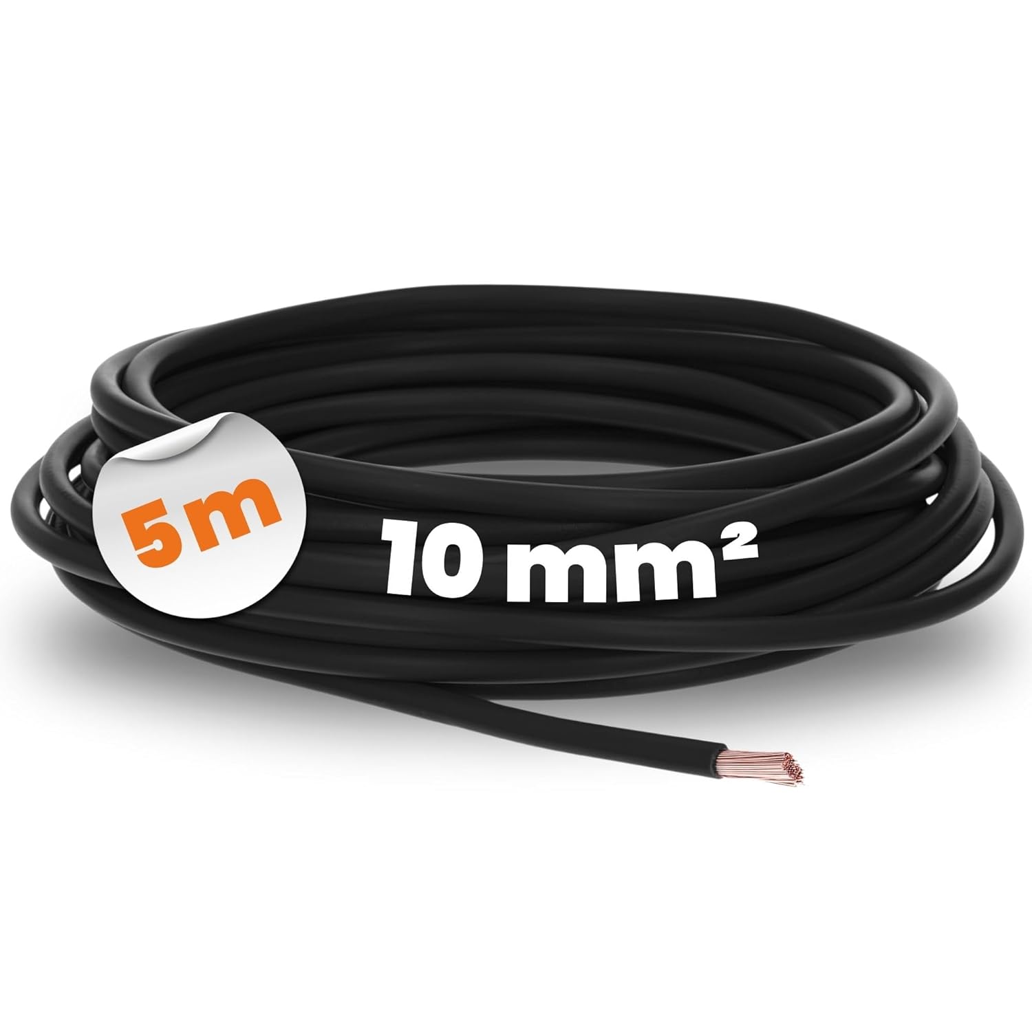 Flexibles H07v-k-kabel, 10 Mm², Schwarzes Pvc, 5 Meter, Für Schaltschränke Und Industriemaschinen