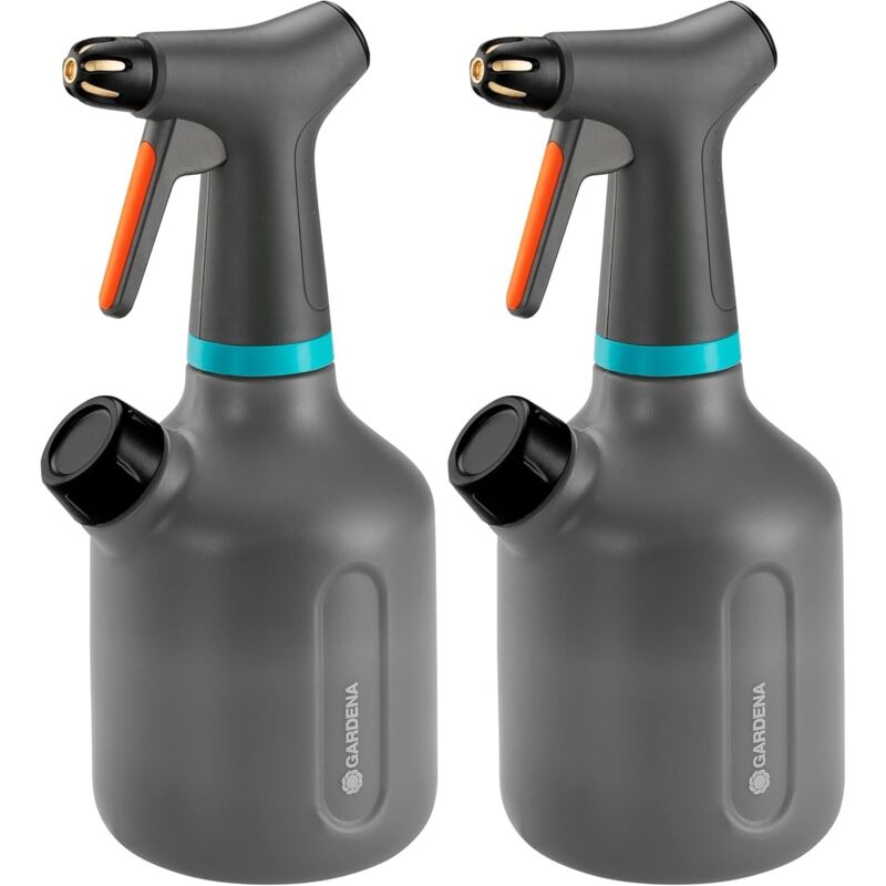 Set Mit 2 X 1-liter-pumpsprühern, 360°-drehung, Messingdüse, Große Öffnung, Transparenter Kunststoff, Füllstandsanzeige