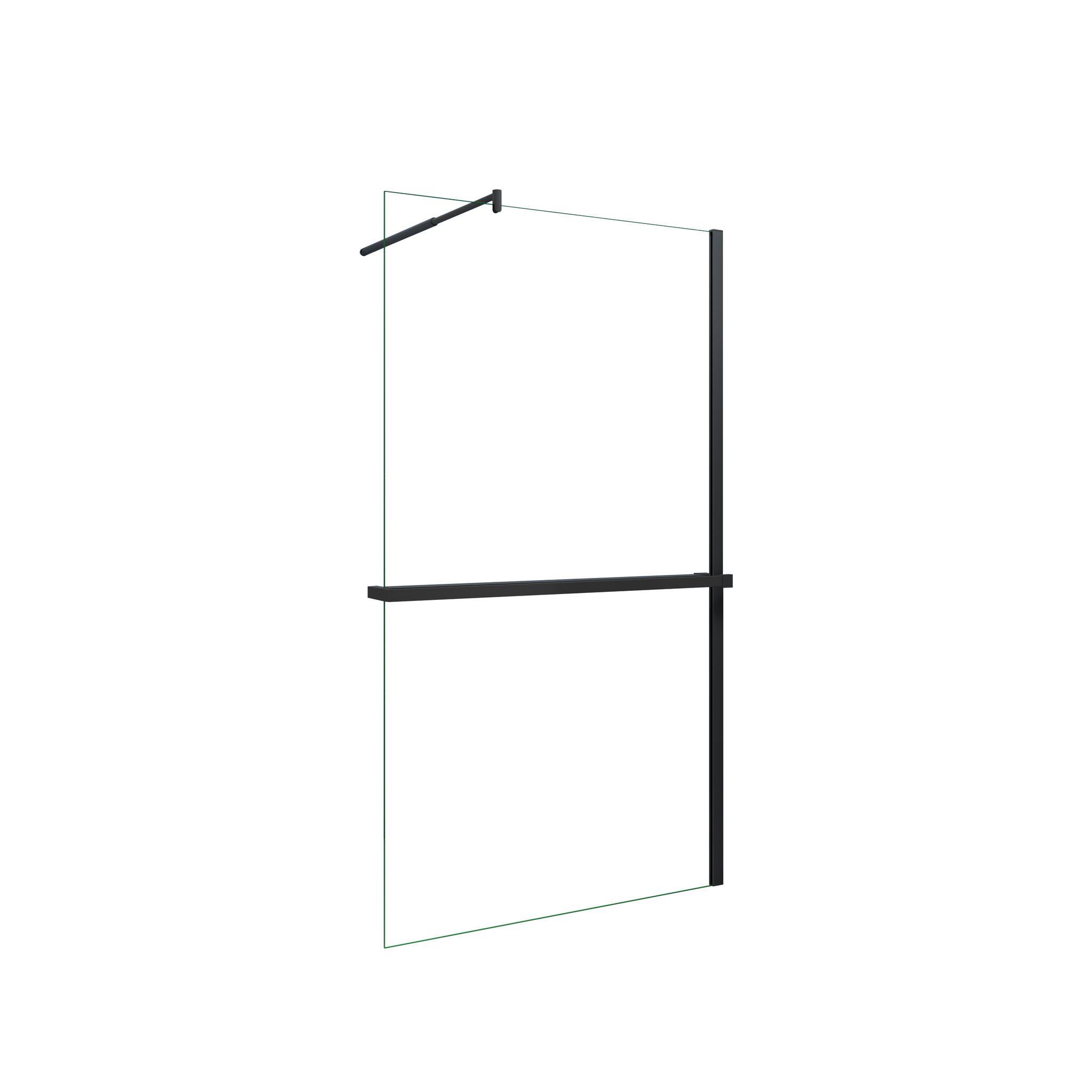 Aica Walk In Duschwand 120x200cm 8mm Nano Esg-glas Mit Schwarz 120cm Duschregal Handtuchhalter Duschtrennwand Mit 70-120cm Stabilisator F123b