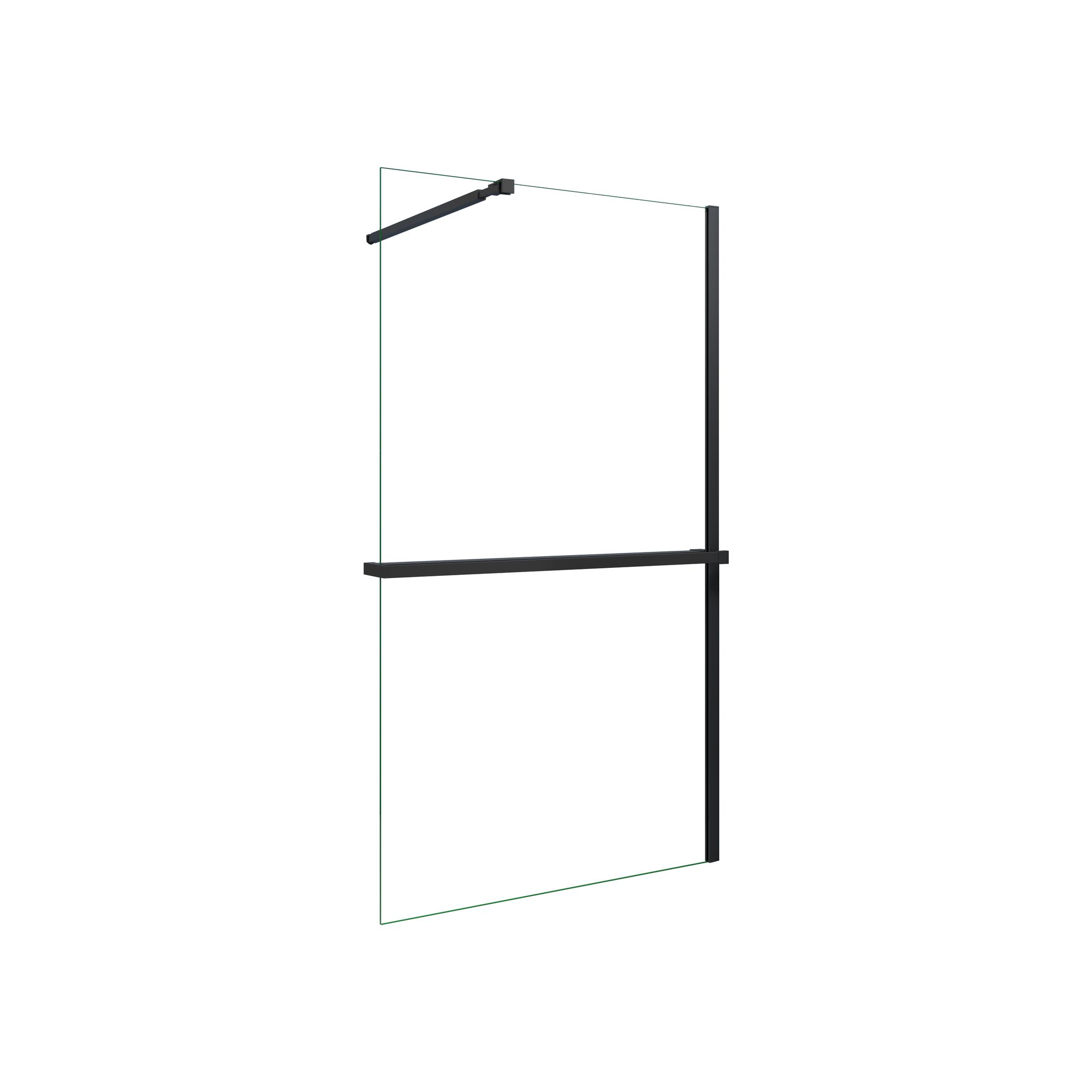 Aica Walk In Duschwand 120x200cm 8mm Nano Esg-glas Mit Schwarz 120cm Duschregal Handtuchhalter Duschtrennwand Mit 73-120cm Stabilisator F084b