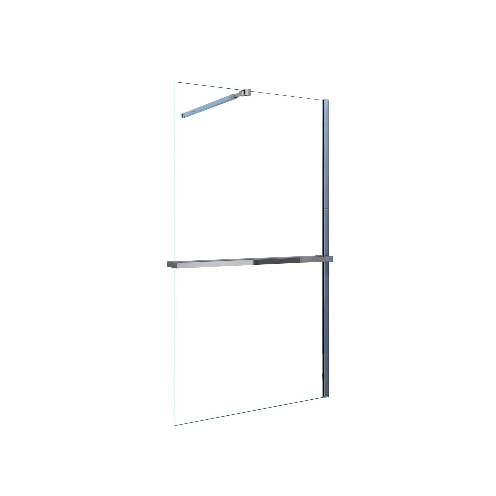 Aica Walk In Duschwand 120x200cm 8mm Nano Esg-glas Mit 120cm Duschregal Handtuchhalter Duschtrennwand Mit 73-120cm Stabilisator F084