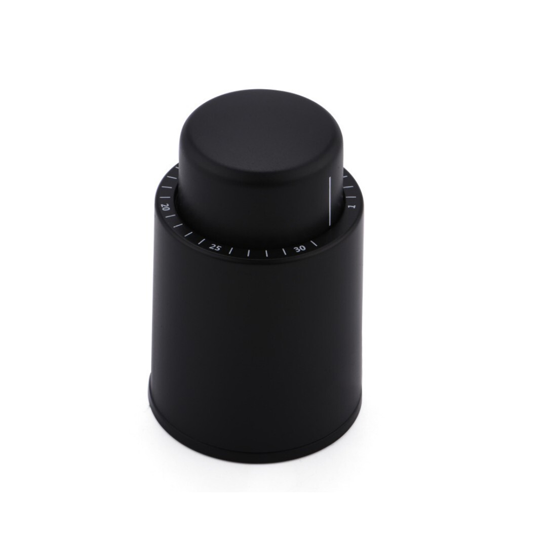 Wiederverwendbare, Vakuumversiegelte Wein- Und Champagnerverschlüsse. Das Perfekte Geschenk Für Weinliebhaber. Elegante Schwarze Farbe.