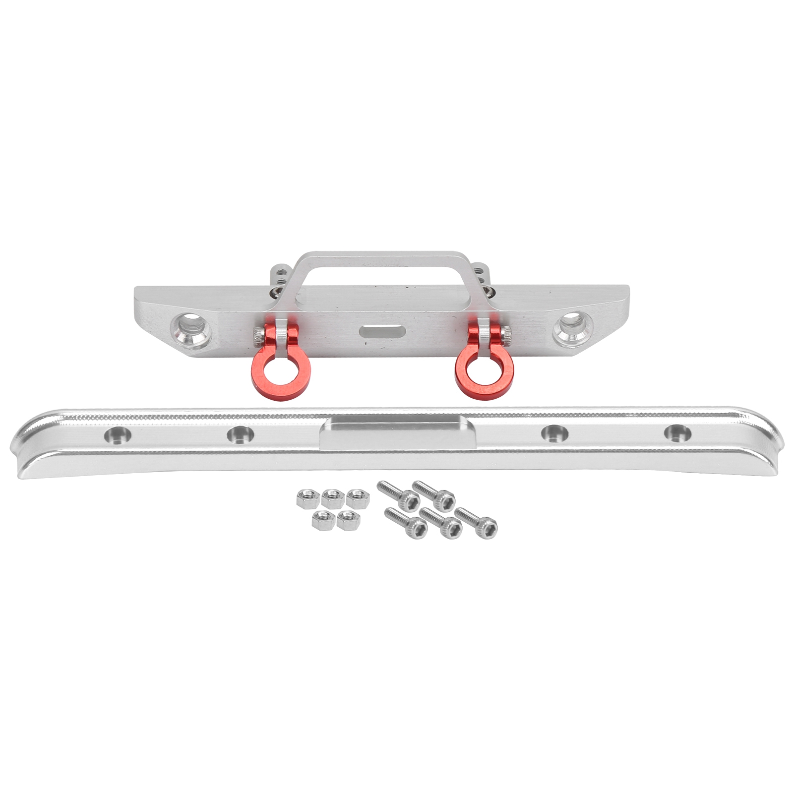 Stoßstangen-set Aus Aluminium (vorne Und Hinten) Für Axial Scx24 90081, Ersatzteile Im Maßstab 1:24, Silberfarben