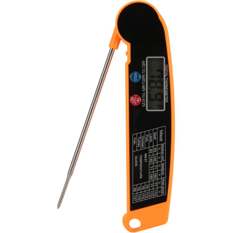 Wasserdichtes Digitales Fleischthermometer Für Küche Und Grill – Sofortanzeige – Orange