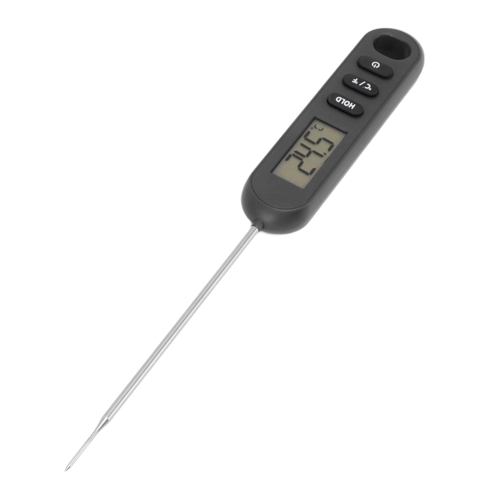 Digitales Sofort-fleischthermometer Mit Langer Sonde – Schwarz
