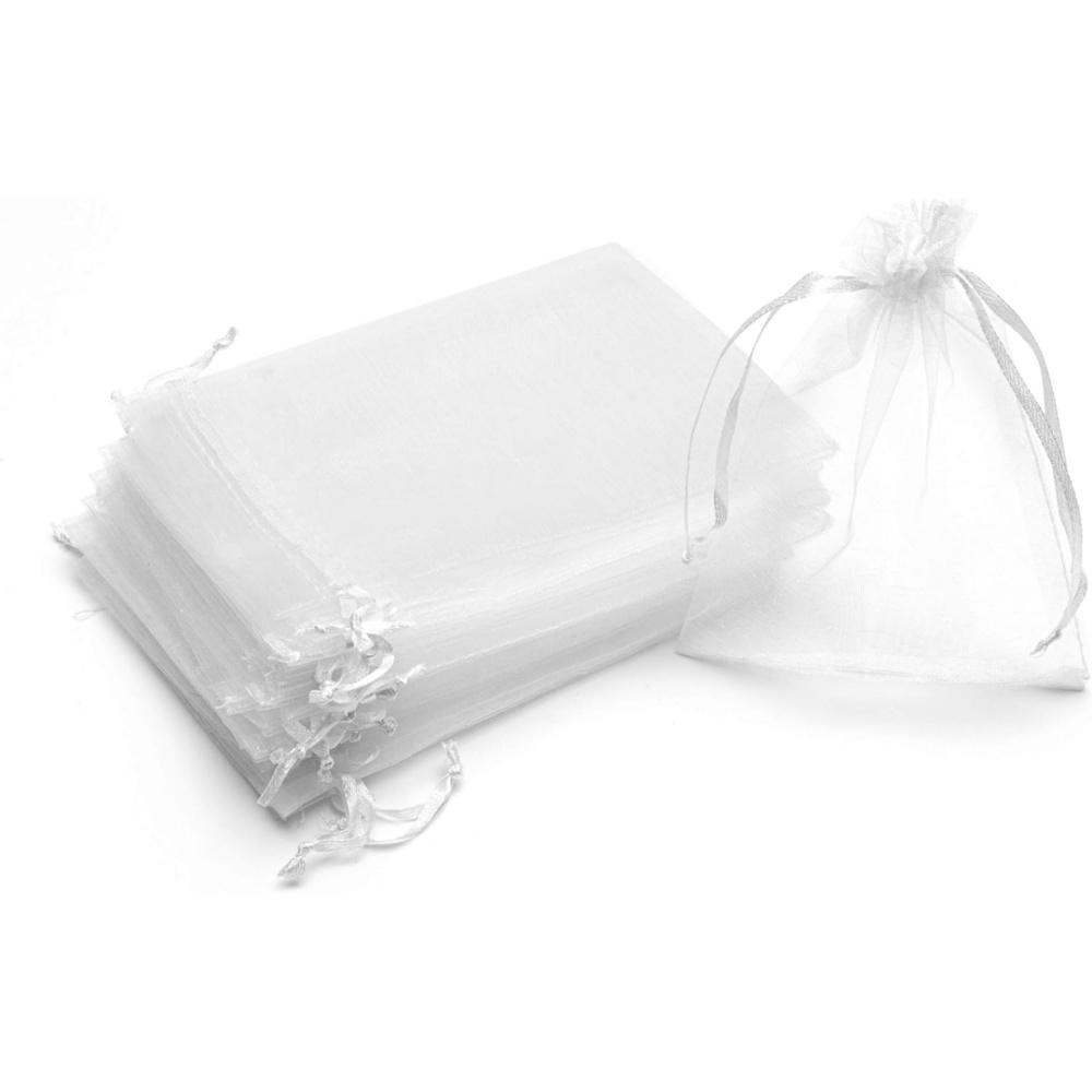 50 Organzabeutel (20 X 30 Cm) Mit Kordelzug Zum Verpacken Von Geschenken, Süßigkeiten, Für Hochzeiten Und Veranstaltungen