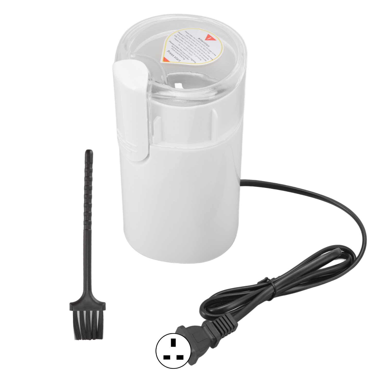 Elektrische Getreidemühle (50 G) – Modernes Design Aus Weißem Edelstahl – Maschine Für Kaffee- Und Gewürzpulver – 220-v-stecker (uk-stecker)