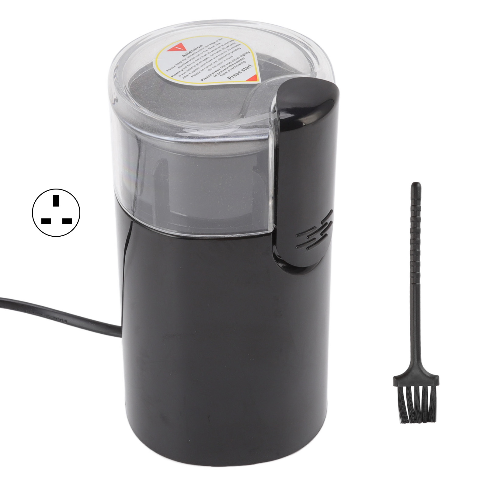 Getreidemühle (50 G), 150 W, Schwarzes Abs Und Edelstahl, Für Gewürze Und Kräuter, Mit Britischem 220-v-stecker