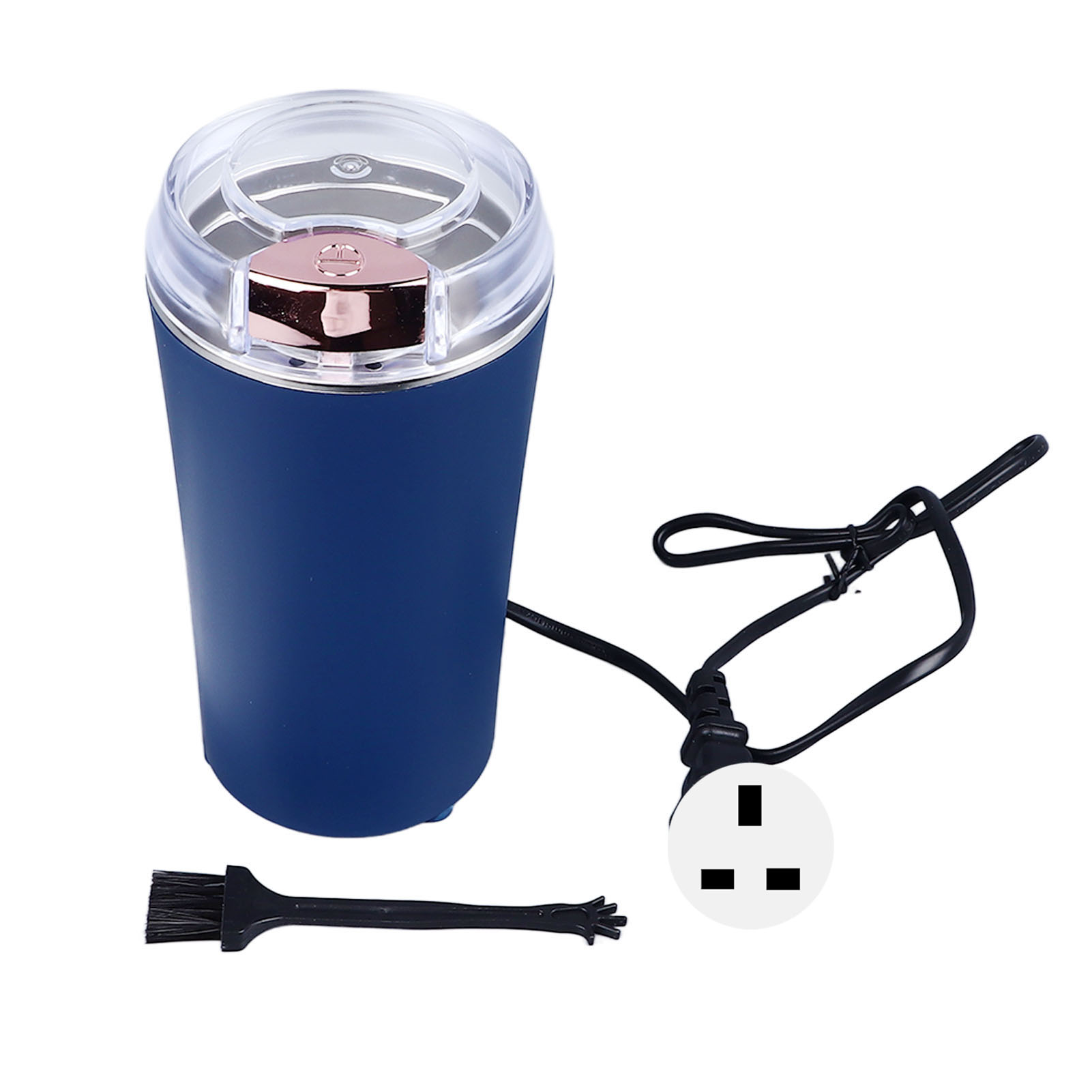 Tragbare Elektrische Kaffeemühle (200 W) Mit 6 Mahlwerken Für Kräuter Und Gewürze, 220-v-stecker (uk), Blau