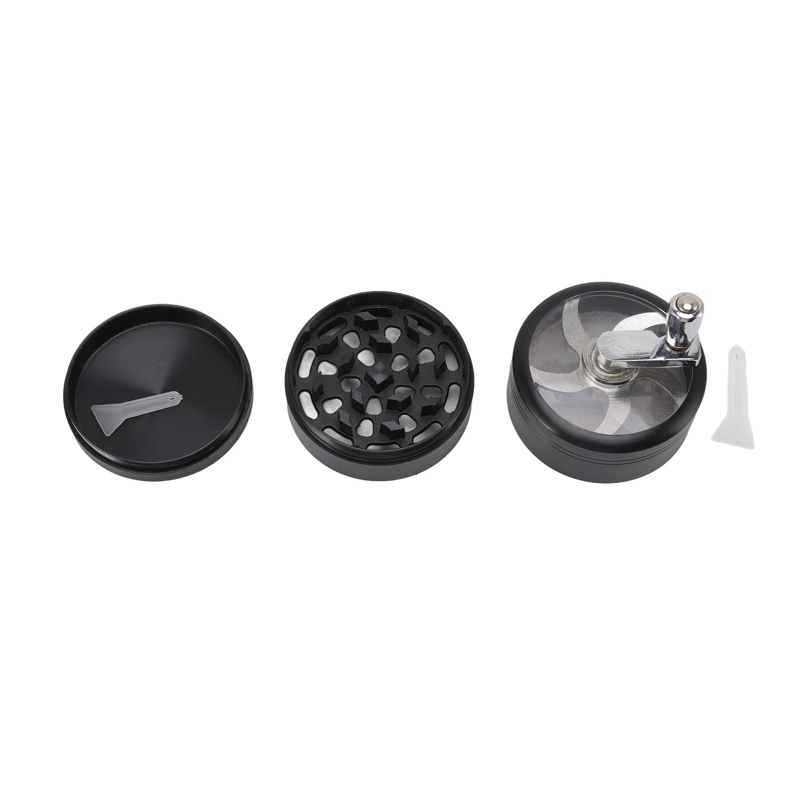 4-stufige Manuelle Gewürzmühle Aus 60 Mm Zinklegierung Mit Filter Und Kurbel