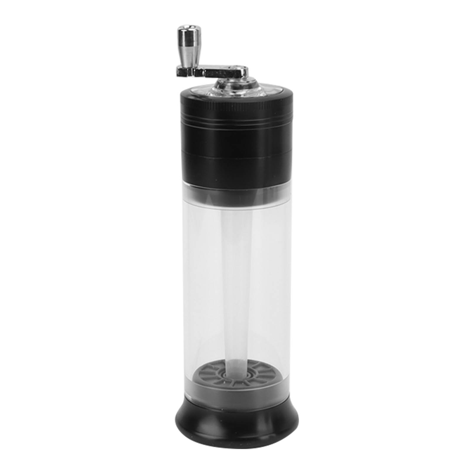 Manuelle Gewürzmühle (50 Mm) Mit 4 Mahlstufen, Transparentem Wasserbehälter Und Druckknopf, Ideal Für Zuhause Und Unterwegs, Farbe: Schwarz.