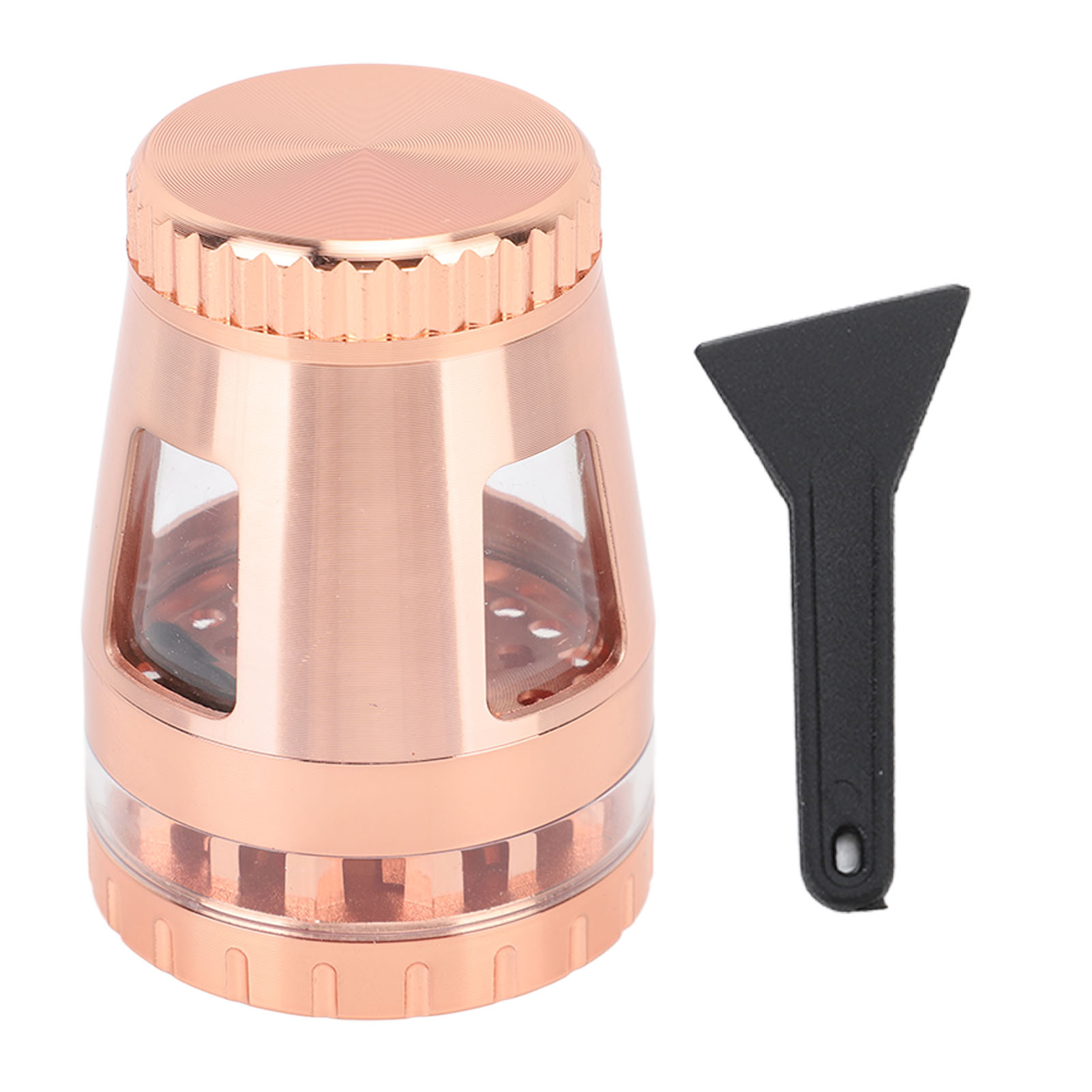 Tragbare, Manuelle Gewürzmühle Aus Rostfreier Zinklegierung Für Getrocknete Kräuter Und Nüsse, Roségoldfarben