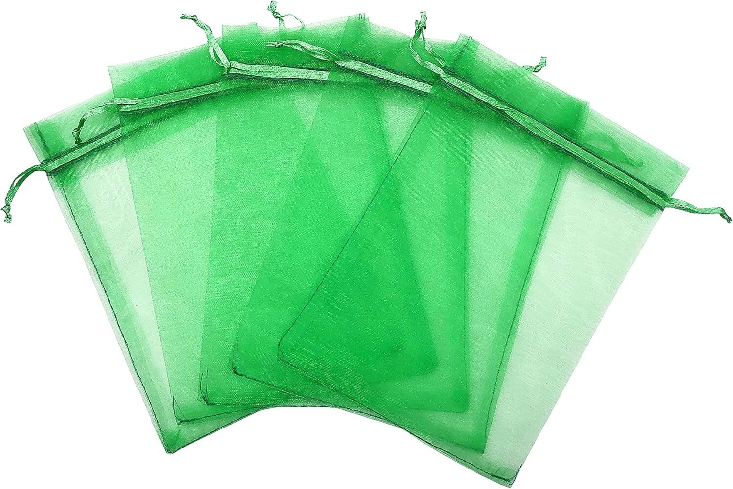 20 Transparente Grüne Organzabeutel, 10 X 15 Cm, Mit Kordelzug, Für Süßigkeiten, Hochzeiten, Taufen Und Geburtstagsgeschenke