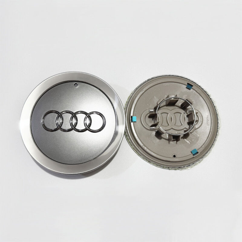 Radnabenkappe Passend Für Audi A6 C5, A4 B7, Tt, A8 – Felgenmitte, Radkappe Für Autofelgen, Aluminium + Abs-radzubehör, 4-teiliges Set – Grau Mit Silbernem Rand